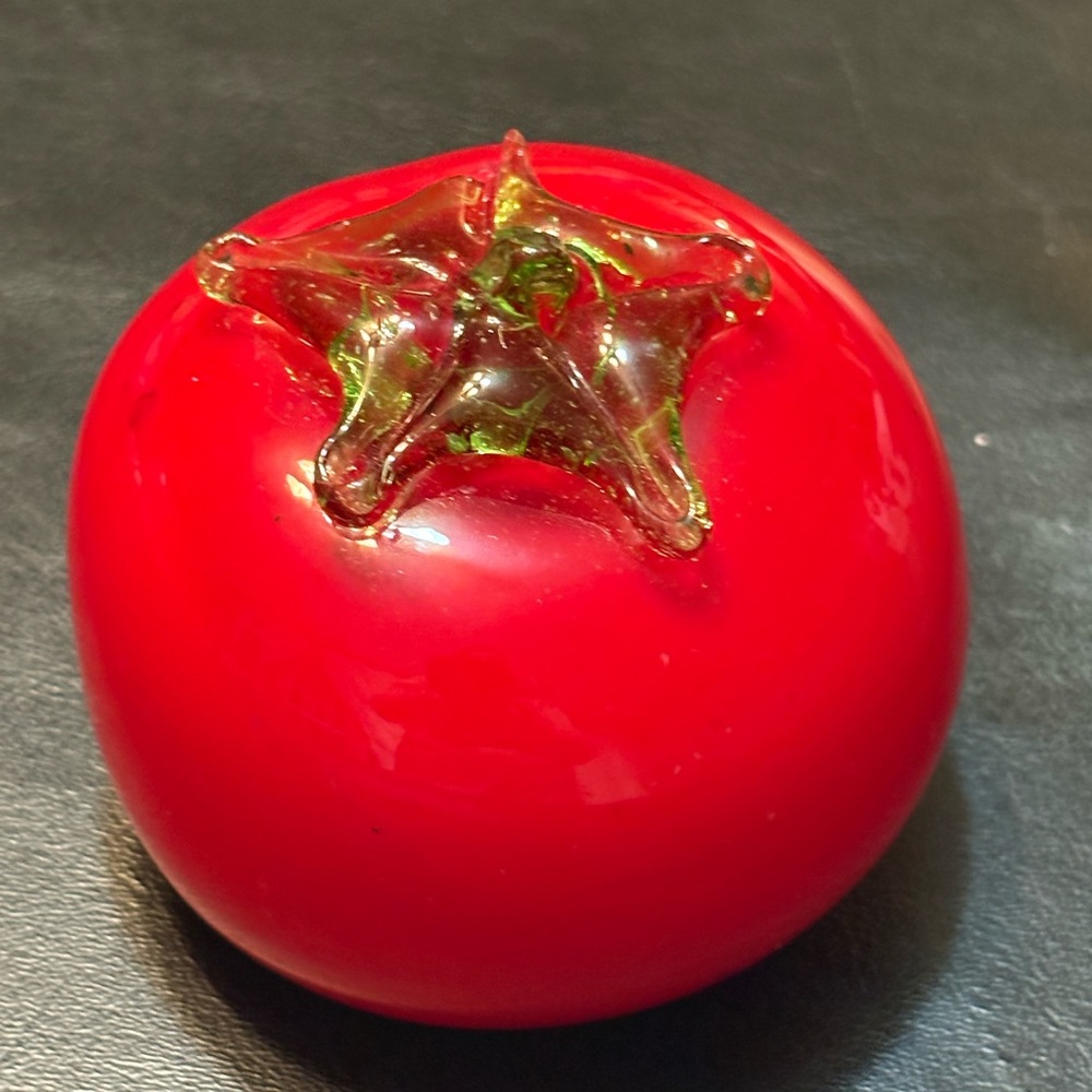 Vtg MCM Blown Art Glass Murano-style Tomato